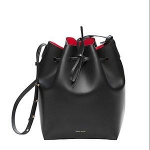 Mansur Gabriel large black and red bucket bag